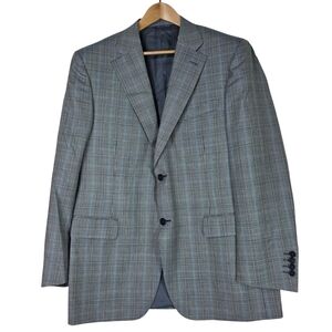 Canali Holt Renfrew wool micro Plaid  Blazer